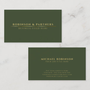 Name des Minimalistischen Unternehmens Gold Line Visitenkarte