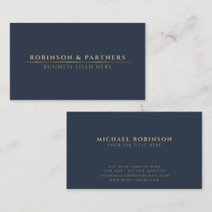 Name des Minimalistischen Unternehmens Gold Line Visitenkarte