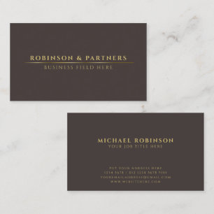 Name des Minimalistischen Unternehmens   Gold Line Visitenkarte