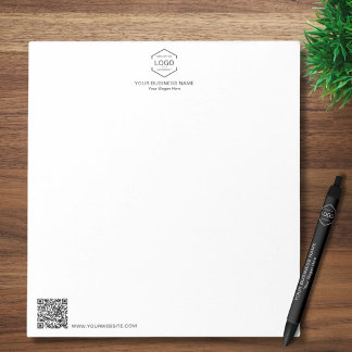 Name des Minimalistischen Unternehmens QR-Code Notizblock