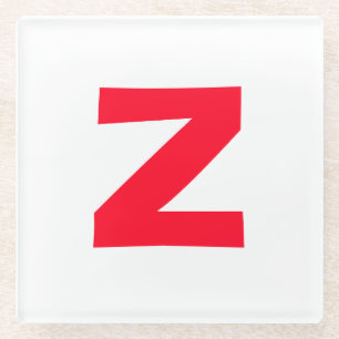 Name des Mit Monogramm Großbuchstabens in Rot Glasuntersetzer