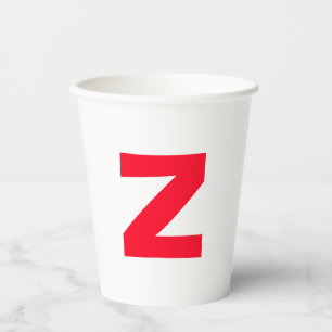 Name des Mit Monogramm Großbuchstabens in Rot Pappbecher