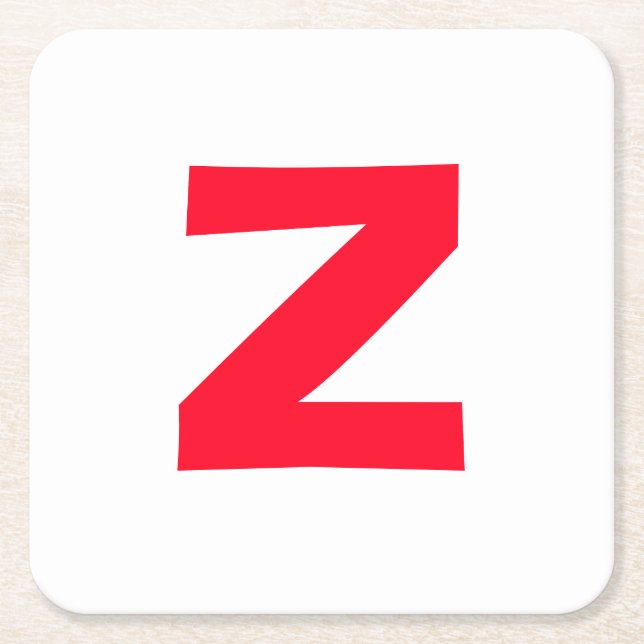 Name des Mit Monogramm Großbuchstabens in Rot Rechteckiger Pappuntersetzer (Vorderseite)