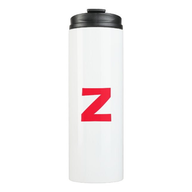 Name des Mit Monogramm Großbuchstabens in Rot Thermosbecher (Vorderseite)