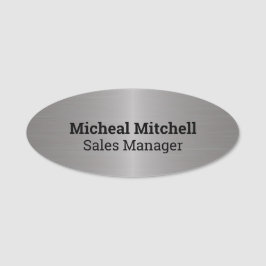 Name des Mitarbeiters des Brushed Metal Look Namensschild
