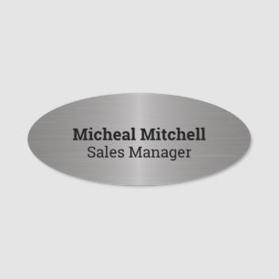 Name des Mitarbeiters des Brushed Metal Look Namensschild