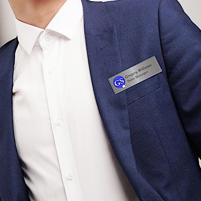 Name des Mitarbeiters des Unternehmens Metallic Lo Namenschild (Von Creator hochgeladen)