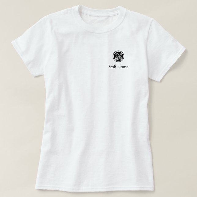 Name des Mitarbeiters Ihr Logo / Kundenfirma T-Shirt (Design vorne)