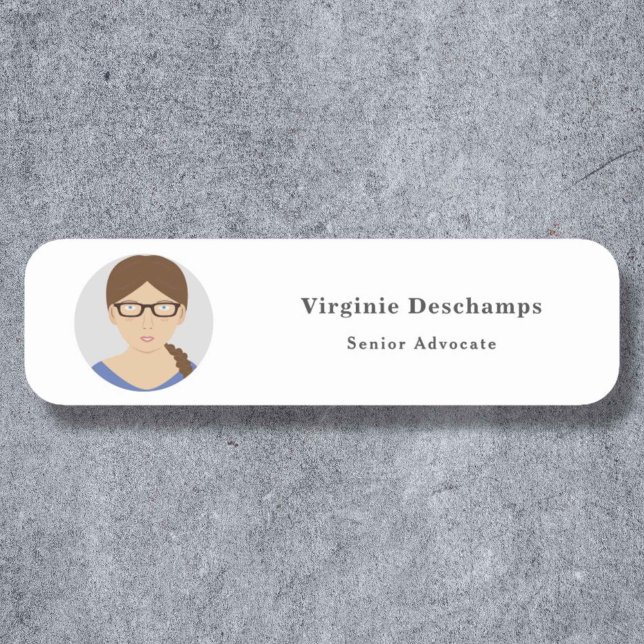 Name des Mitarbeiters im Minimalistischen Foto Namensschild (Minimalist Circle Photo Employee Name Tag)