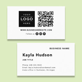 Name des Mitarbeiters mit dem Firmenlogo QR-Code Visitenkarte