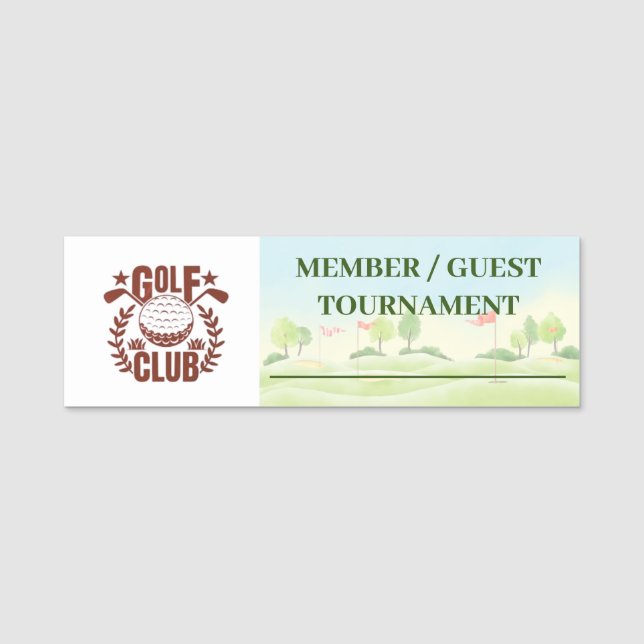 Name des Mitglieds des Golf Club League-Logos Namensschild (Vorderseite)
