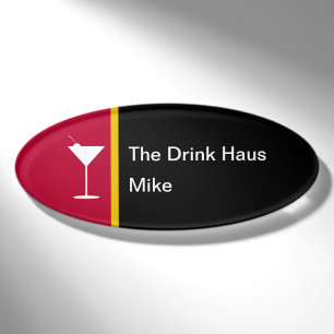 Name des modernen Barkeepers Cocktail Glass Namenschild