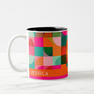 Name des modernen, dynamischen geometrischen Muste Zweifarbige Tasse