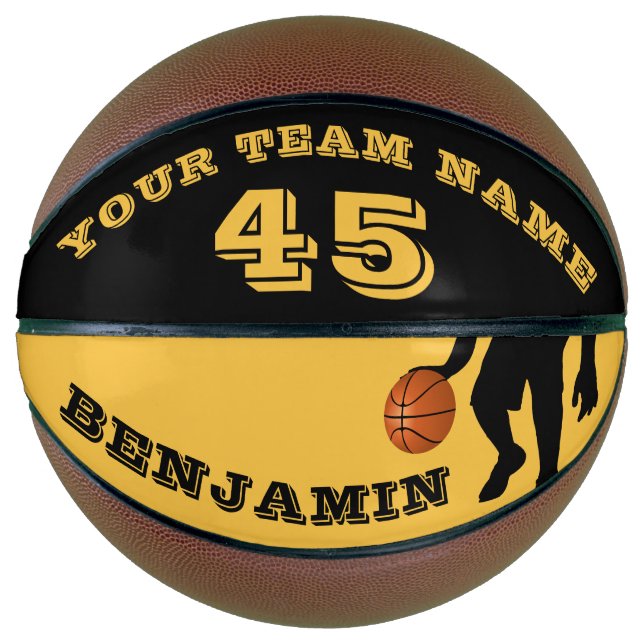 Name des modernen gelben Spielerteams Basketball (Vorderseite)