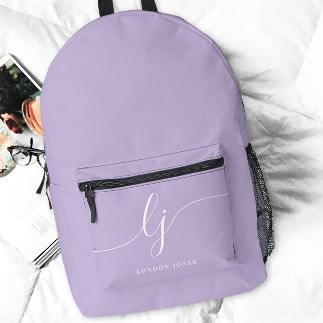 Name des modernen Lavendels Lila Personalisierte I Bedruckter Rucksack (Von Creator hochgeladen)