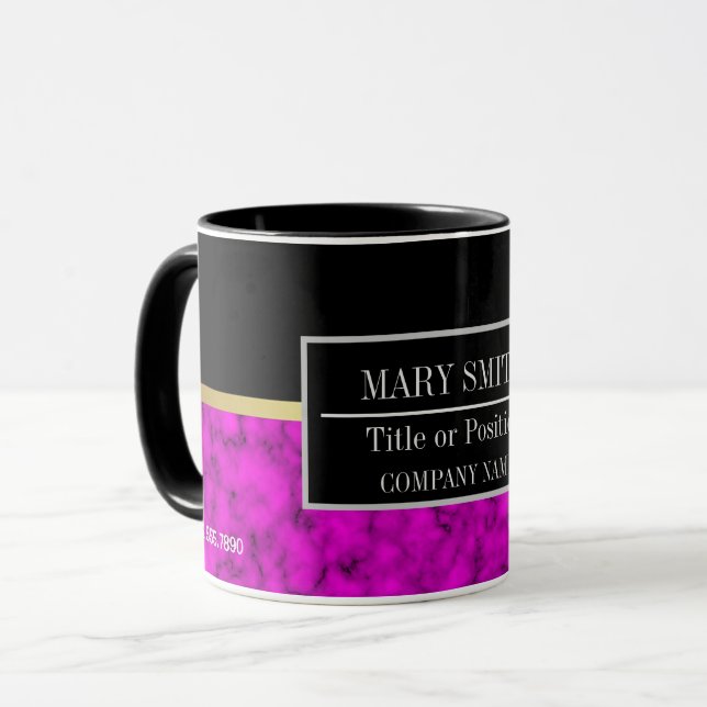 Name des modernen Marmorgeschäftes Tasse (Vorderseite Links)