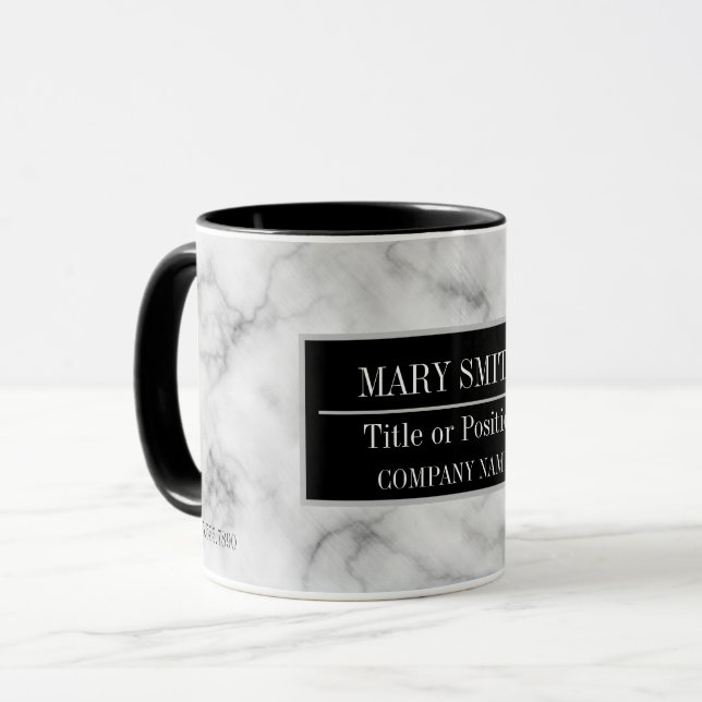 Name des modernen Marmorgeschäftes Tasse (Vorderseite Links)
