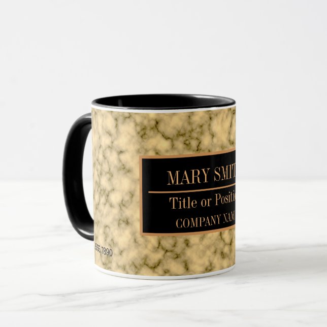 Name des modernen Marmorgeschäftes Tasse (Vorderseite Links)