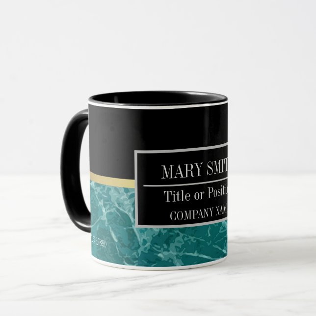 Name des modernen Marmorgeschäftes Tasse (Vorderseite Links)
