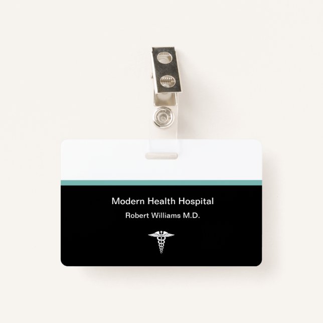 Name des modernen medizinischen Krankenhauses Ausweis (Vorderseite mit Klammer)