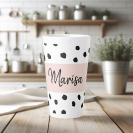 Name des modernen Monogramms | Pastellrosa und sch Milchtasse