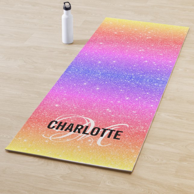 Name des modernen RegenbogenGlitzer Yogamatte (Beispiel)