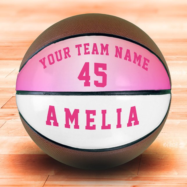 Name des modernen rosa Metallic-Spielerteams Basketball (Von Creator hochgeladen)