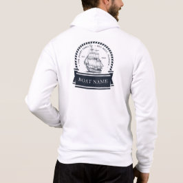 Name des modernen Schiffes Navy Blue Nautic Hoodie