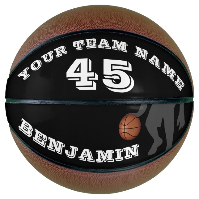 Name des modernen schwarzen und weißen Mannschafts Basketball (Vorderseite)
