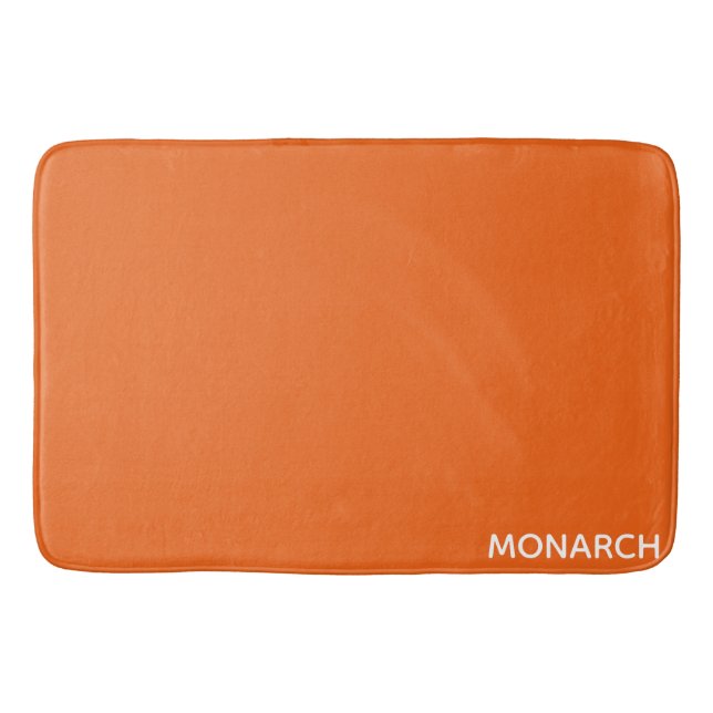Name des Monarchschmetterlings orange Badematte (Vorderseite)
