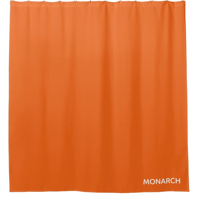 Name des Monarchschmetterlings orange Duschvorhang (Vorderseite)