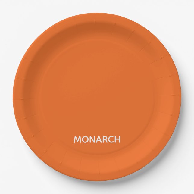 Name des Monarchschmetterlings orange Pappteller (Vorderseite)