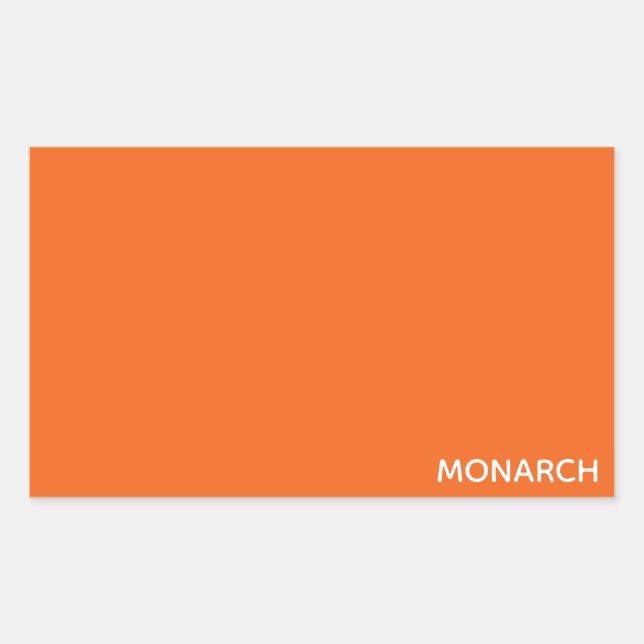 Name des Monarchschmetterlings orange Rechteckiger Aufkleber (Vorderseite)