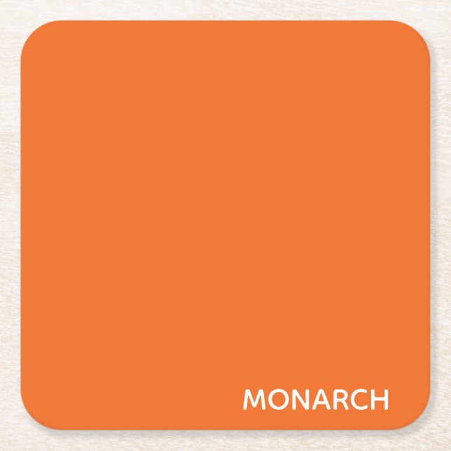 Name des Monarchschmetterlings orange Rechteckiger Pappuntersetzer (Vorderseite)