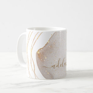 Name des Monogram-Glitzer Kaffeetasse