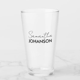Name des Monogramm-Skripts | Moderne Minimalistisc Glas