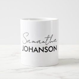Name des Monogramm-Skripts | Moderne Minimalistisc Jumbo-Tasse