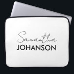 Name des Monogramm-Skripts | Moderne Minimalistisc Laptopschutzhülle<br><div class="desc">Name des Monogramm-Skripts | Moderne Minimalistische Weibchen</div>