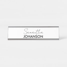 Name des Monogramm-Skripts | Moderne Minimalistisc Schreibtischnamensplakette