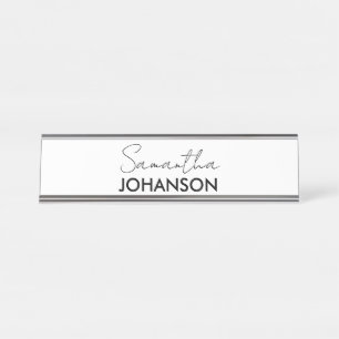 Name des Monogramm-Skripts   Moderne Minimalistisc Schreibtischnamensplakette