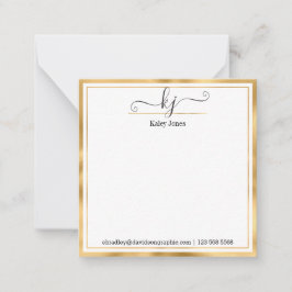 Name des Monogramm-Skripts | vom Schreibtisch der Mitteilungskarte