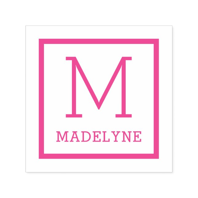 Name des Monogrammes an der Minimalistischen Grenz Permastempel (Design)