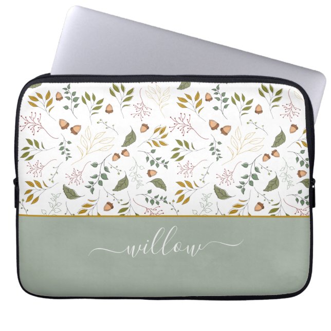 Name des Monogrammes aus dem Herbst modern Laptopschutzhülle (Vorderseite)