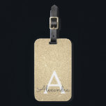 Name des Monogrammes des Glitzer Gepäckanhänger<br><div class="desc">Monogram Name und Anfangskennzeichen des Gold Sparkle Glitzer. Diese Taschenmarke ist ideal für Zurück in die Schule, Arbeit oder Reisen.</div>