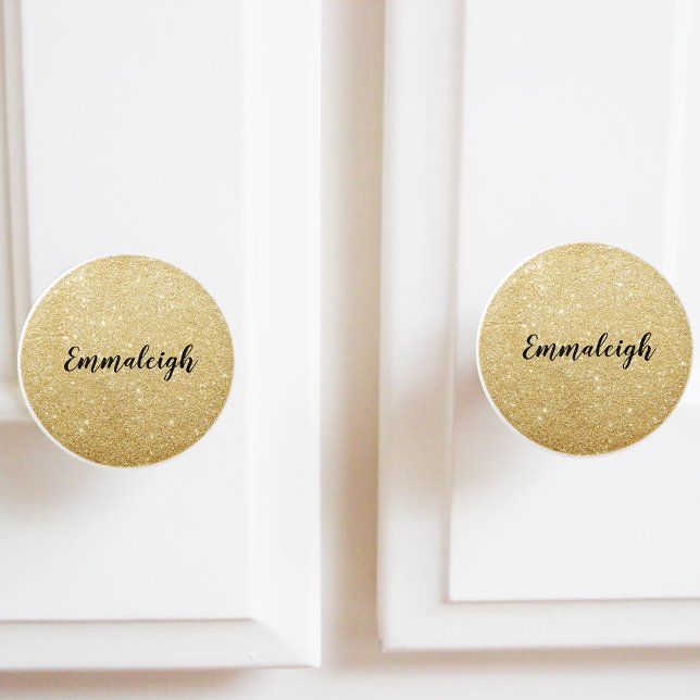 Name des Monogrammes des Gold Glitzer Keramikknauf (Von Creator hochgeladen)