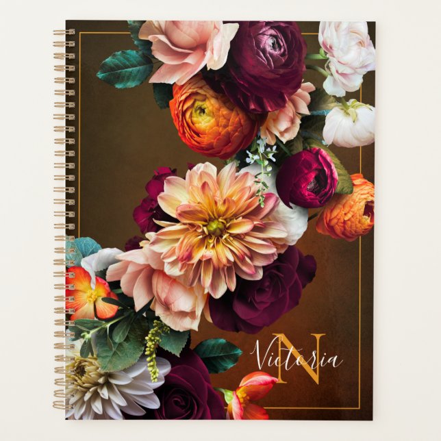Name des Monogrammes Elegant Botanische Flora rust Planer (Vorderseite)