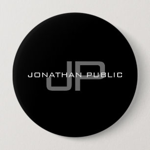 Name des Monogramms Anfangsbuchstaben Schwarze Vor Button