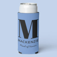 Name des Monogramms Blau der Trauzeugin