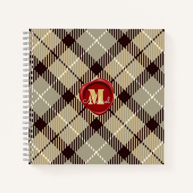 Name des Monogramms des personalisierten Siegels G Notizbuch (Vorderseite)