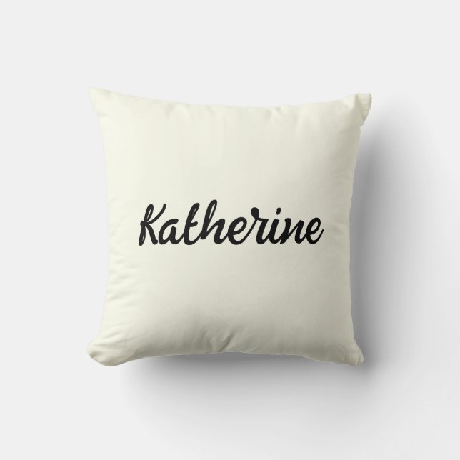Name des Monogramms Elfenbein Kissen (Vorderseite)